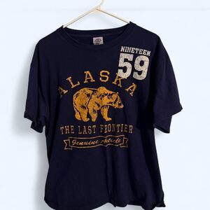 Delta Shirt Mens L Navy Alaska Grizzly Bear Last Frontier Graphic Tee